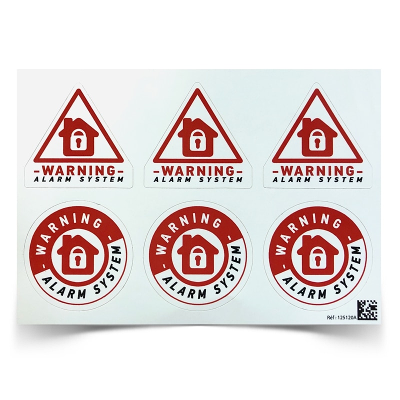 Réf. Alm 9-15cm Autocollant Protection Lot de 4 Stickers Sticker Alarme 