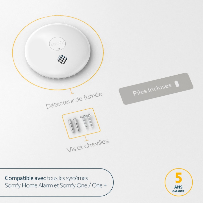 Lot de 2 détecteurs de fumée connecté pour gammes Home Alarm et One+ - 2-DF - 2 - Somfy