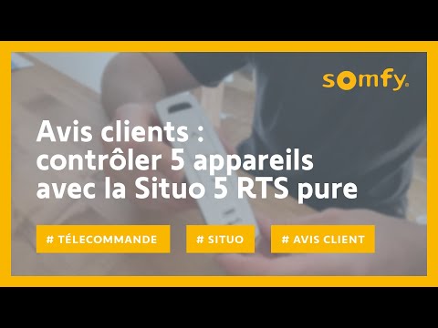Télécommande Somfy Situo Pure RTS 5 blanche, Motorisation fenêtre et  portail