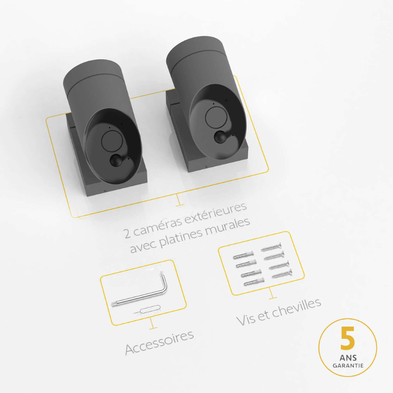 Lot de 2 Somfy Outdoor Camera 2 - Grise - 1875341 - 2 - Somfy
