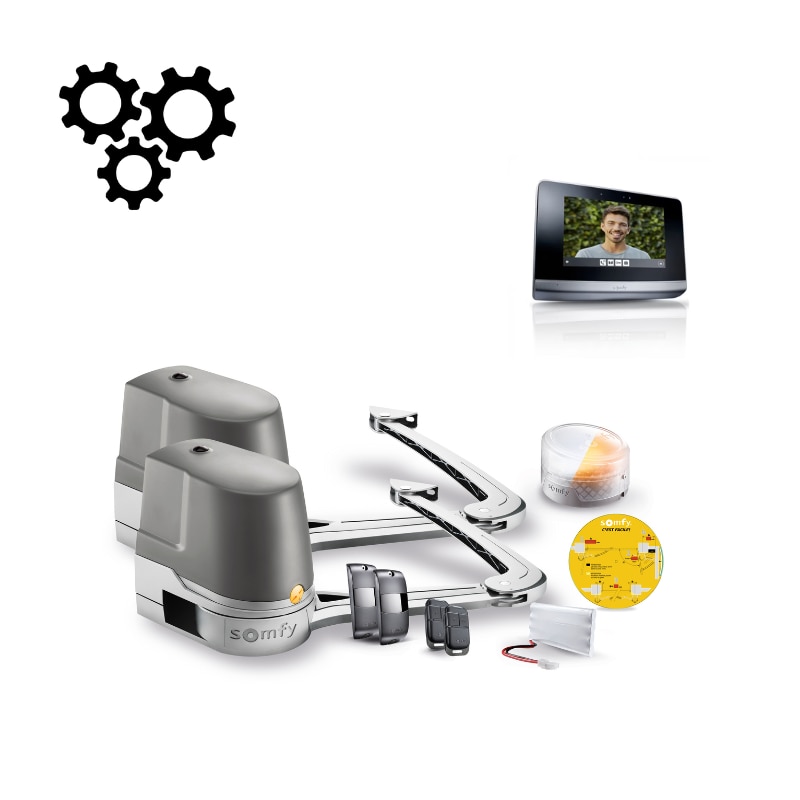 Image Motorisation Evolvia Star à bras pour portail battant + visiophone