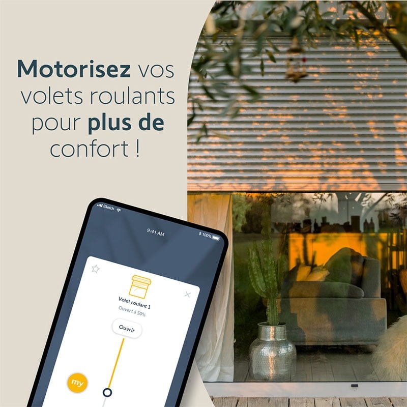 Kit de motorisation radio io pour volet roulant RMS 2600 avec TaHoma switch et capteur d'ensoleillement et de température - L-1245875 - 4 - Somfy