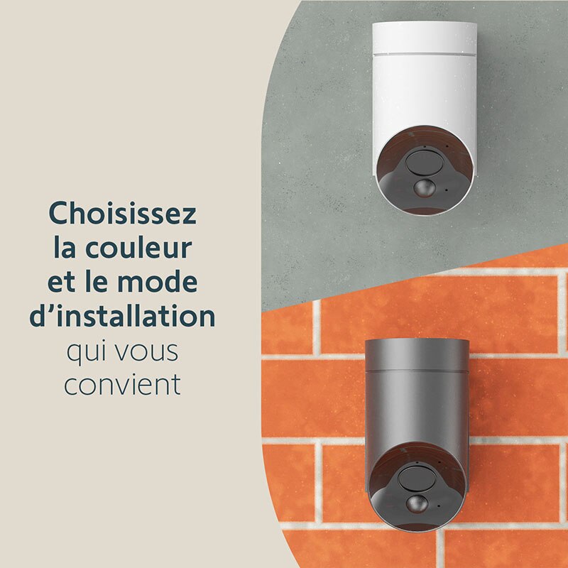 Camera exterieure blanche avec sirene integree Somfy