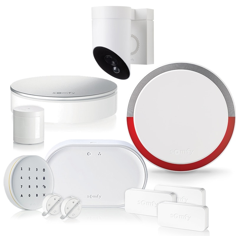 Système d'alarme sans fil Somfy Home Alarm + caméra de surveillance  extérieur blanc
