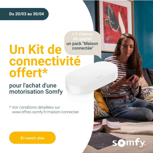 Promo Somfy motorisation à bras evolvia star + kit de connectivité